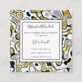 Trendy Marble Gold Glitter & Grey Makeup Vierkante Visitekaartje (Achterkant)
