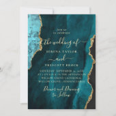 Trendy Marble Gold Wedding Invitation Kaart (Voorkant)