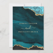 Trendy Marble Gold Wedding Invitation Kaart (Achterkant)