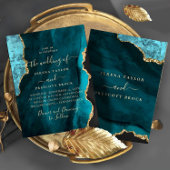 Trendy Marble Gold Wedding Invitation Kaart