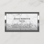 Trendy Marble Modern Metal Lijst Professional Visitekaartje (Achterkant)