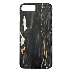 Trendy Marble Pattern Black Gold Grey iPhone 8/7 Plus Hoesje