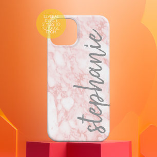 Trendy Marble Pattern met de naam roos gold Grey Case-Mate iPhone 14 Plus Hoesje