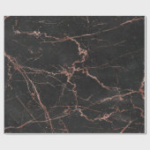 Trendy Marble Pink Black Glossy Cadeaupapier (Vlak)