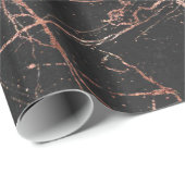 Trendy Marble Pink Black Glossy Cadeaupapier (Rol Hoek)