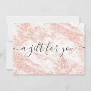 Trendy marble roos gold glitter gift certificate
