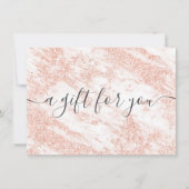 Trendy marble roos gold glitter gift certificate (Voorkant)
