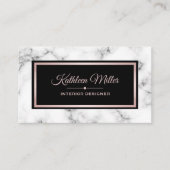 Trendy Marble Roos Gold Modern Visitekaartje (Voorkant)