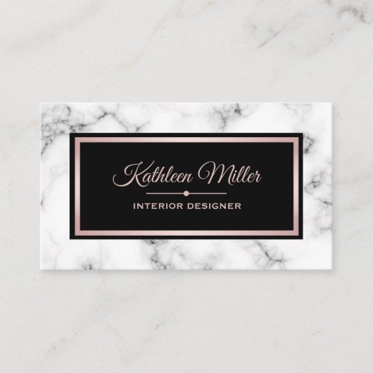 Trendy Marble Roos Gold Modern Visitekaartje (Voorkant)