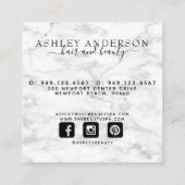 Trendy Marble Script Professional Hand Lettert Vierkante Visitekaartje (Achterkant)
