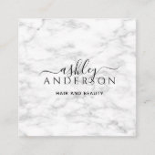Trendy Marble Script Professional Hand Lettert Vierkante Visitekaartje (Voorkant)