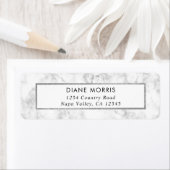 Trendy Marble Silver Glitter Lijst retouradres Etiket (Insitu)