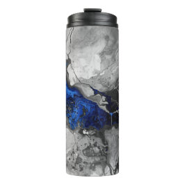 Trendy Marble Stone Blue Black Grey Design Thermosbeker