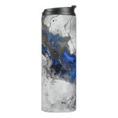 Trendy Marble Stone Blue Black Grey Design Thermosbeker (Gedraaid links)
