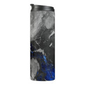 Trendy Marble Stone Blue Black Grey Design Thermosbeker (Geroteerd rechts)