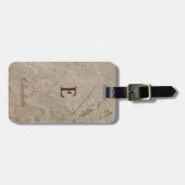 Trendy Marble Texture, Lijst Monogram-Gepersonalis Bagagelabel (Voorkant horizontaal)