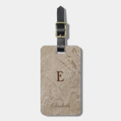 Trendy Marble Texture, Lijst Monogram-Gepersonalis Bagagelabel (Voorkant verticaal)