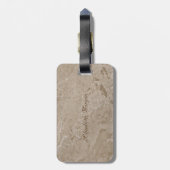 Trendy Marble Texture, Lijst Monogram-Gepersonalis Bagagelabel (Achterkant verticaal)