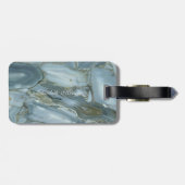 Trendy Marble Texture, Monogram-Personalized Bagagelabel (Achterkant horizontaal)