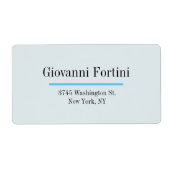 Trendy Marian Blue Plain Elegant Modern minimalist Etiket (Voorkant)