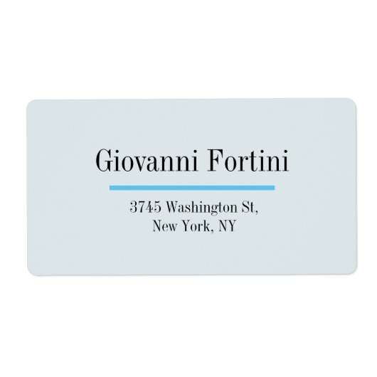 Trendy Marian Blue Plain Elegant Modern minimalist Etiket (Voorkant)
