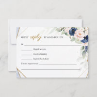 Trendy Marine en Blush Floral Faux Gold Green