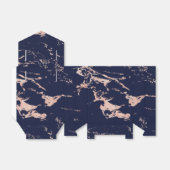 Trendy marineblauw Roos goudfolie marmer Bedankdoosjes (Uitgevouwen)