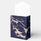 Trendy marineblauw Roos goudfolie marmer Bedankdoosjes (Geopend)