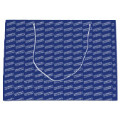 Trendy marineblauwe 30e verjaardag naam groot cadeauzakje (Voorkant)