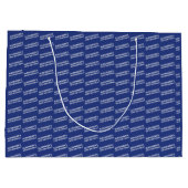 Trendy marineblauwe 30e verjaardag naam groot cadeauzakje (Achterkant)