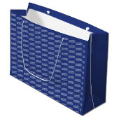 Trendy marineblauwe 30e verjaardag naam groot cadeauzakje (Voorkant Gekanteld)