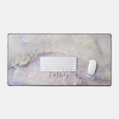 Trendy Marmer en Glitter Patroon Monogram Bureaumat (Keyboard & Muis)
