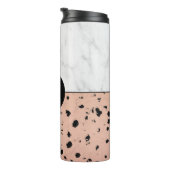 Trendy Marmer en Roos Goudpatroon met Monogram Thermosbeker (Geroteerd rechts)