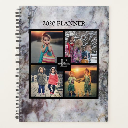 Trendy marmer foto collage persoonlijk planner (Voorkant)