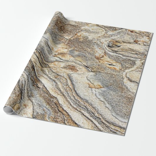 Trendy Marmer Graniet Steen Textuur Cadeaupapier (Uitgerold)