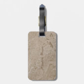 Trendy marmer textuur, frame monogram- gepersonali bagagelabel (Achterkant verticaal)