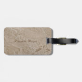 Trendy marmer textuur, frame monogram- gepersonali bagagelabel (Achterkant horizontaal)