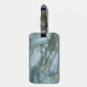 Trendy marmer textuur, met monogram-personalisatie bagagelabel (Achterkant verticaal)