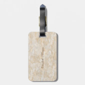 Trendy marmer textuur, met monogram-personalisatie bagagelabel (Achterkant verticaal)