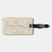 Trendy marmer textuur, met monogram-personalisatie bagagelabel (Achterkant horizontaal)