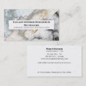 Trendy marmer ziet er goudwitte blauwe granaathars visitekaartje (Voorkant / Achterkant)