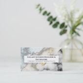 Trendy marmer ziet er goudwitte blauwe granaathars visitekaartje (Staand voorkant)