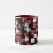 Trendy Maroon Black White Abstract Pset Mok (Midden)