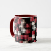 Trendy Maroon Black White Abstract Pset Mok (Voorkant links)
