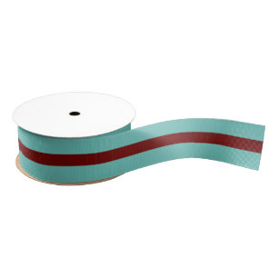 Trendy Maroon en Blauwgroen gestreept Grosgrain Lint