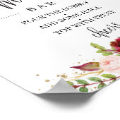 Trendy marsala burgundy boho mamma-osa bar sign poster (Hoek)