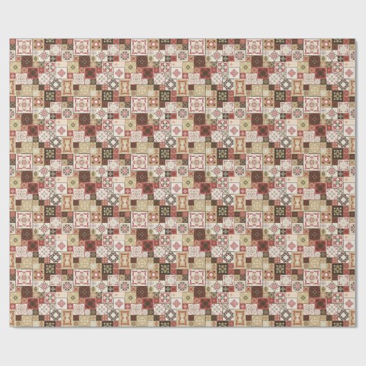 Trendy Marsala Marokkaanse Tegel Pattern Cadeaupapier (Vlak)