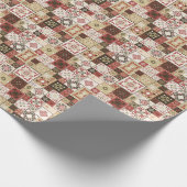 Trendy Marsala Marokkaanse Tegel Pattern Cadeaupapier (Hoek)