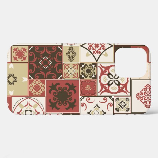 Trendy Marsala Marokkaanse Tegel Pattern Case-Mate iPhone Case (Achterkant (horizontaal))