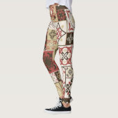 Trendy Marsala Marokkaanse Tegel Pattern Leggings (Links)
